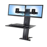 Ergotron 33-407-085 WorkFit-SR Dual Sit-Stand Workstation, Black