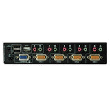 Tripp Lite B006-VUA4-K-R 4-Port KVM Switch with 2 Port USB 2.0 Hub, Audio, Cable Kit, OSD and Peripheral Sharing, USB or PS/2 (B006-VUA4-K-R)