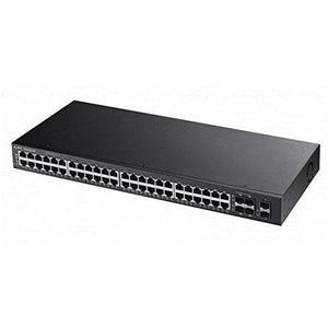 Zyxel 44-Port Gigabit Ethernet L2 Managed Switch with 4 SFP Combo (GBE RJ-45/SFP) 1000BASE-T Ports + 2 SFP - 50-Port Total - Metal Design - Limited Lifetime Protection [GS2210-48]