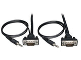 Tripp Lite P504 SVGA/VGA Compact Monitor + Audio Extension Cable with RGB Coax HD15 M/M, 3.5mm M/M