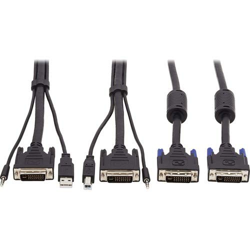 Tripp Lite Dual DVI KVM Cable Kit 3 in 1 DVI USB 3.5mm Audio 3xM/3xM 6ft (P784-006-DV)