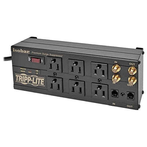 Tripp Lite ISOBAR6DBS 6-Outlet Isobar Premium Protector/Suppressor, 2850 Joules, Tel/Coax