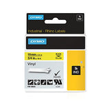 DYMO RhinoPRO Labeller Tape, Vinyl Tape Cassette 3/4" x 18', 1-Carded, Black on Yellow (18433)