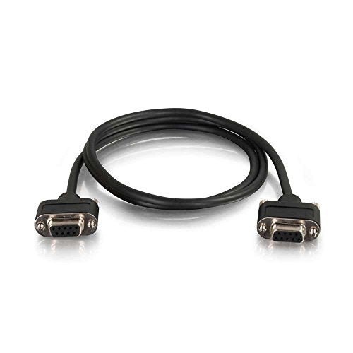 C2G 52175 Serial RS232 DB9 Null Modem Cable with Low Profile Connectors F/F, in-Wall CMG-Rated, Black (6', 1.82 Meters)