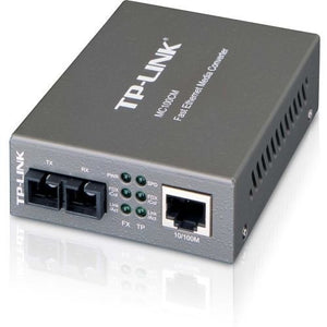 TP-LINK MC100CM Media Converter, 10/100Mbps RJ45 to 100M multi-mode SC fiber, up to 1.2miles, chassis mountable