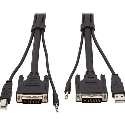 Tripp Lite DVI KVM Cable Kit 3 in 1 DVI, USB 3.5mm Audio 3xM/3xM Black 10ft (P784-010)