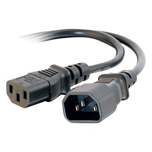 C2G 29933 16 AWG 250 Volt Computer Power Extension Cord - IEC320C14 to IEC320C13, TAA Compliant, Black (5 Feet, 1.52 Meters)