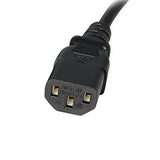 StarTech.com 1 ft Standard Computer Power Cord Extension - C14 to C13