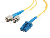 C2G 37486 OS2 Fiber Optic Cable - LC-ST 9/125 Duplex Single-Mode PVC Fiber Cable, Yellow (98.4 Feet, 30 Meters)