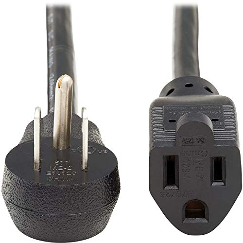 Tripp Lite Power Extension Cord Right-Angle 5-15P to 5-15R 16AWG 13A 1ft (P024-001-13A15D)