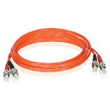 C2G 05575 ST-ST 62.5/125 OM1 Duplex Multimode PVC Fiber Optic Cable, Orange (6.6 Feet, 2 Meters)