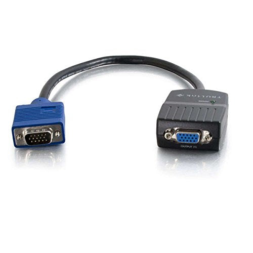 C2G 29587 11 Inch 2-Port VGA Monitor Splitter Cable, Black