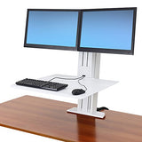 Ergotron 33-407-062 WorkFit-SR Dual Sit-Stand Workstation, White