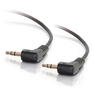 C2G 40582 3.5mm Right Angled M/M Stereo Audio Cable, Aux Cable, Black (1.5 Feet, 0.45 Meters)