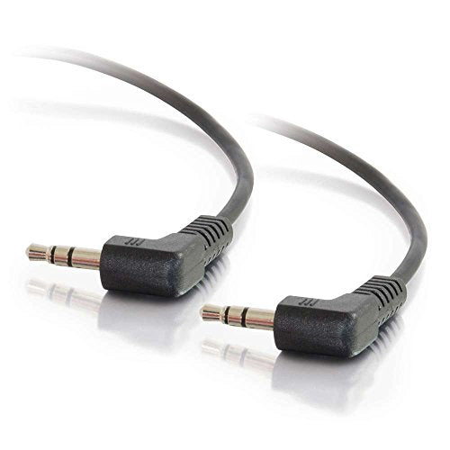 C2G 40582 3.5mm Right Angled M/M Stereo Audio Cable, Aux Cable, Black (1.5 Feet, 0.45 Meters)