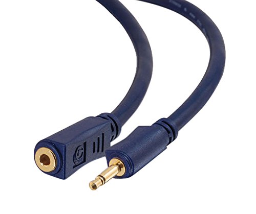 C2G 40625 Velocity 3.5mm M/F Mono Audio Extension Cable, Blue (3 Feet, 0.91 Meters)