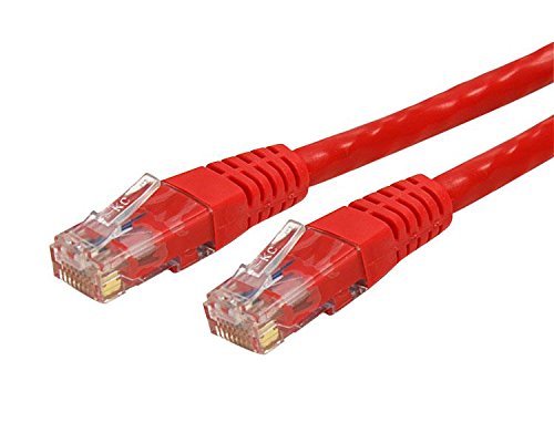 StarTech.com 50-Feet Cat6 Red Molded RJ45 UTP Gigabit Patch Cable, Red (C6PATCH50RD)