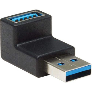 Tripp Lite USB 3.0 SuperSpeed Adapter - USB-A to USB-A, M/F, Down Angle, Black