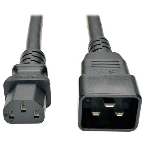 Tripp Lite P032-003 Heavy Duty Power Cord PDU 15Amp 12AWG IEC 320 C13 C20 3', Black