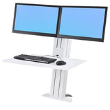 Ergotron 33-407-062 WorkFit-SR Dual Sit-Stand Workstation, White