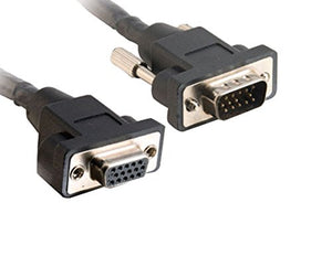 C2G 52094 Panel-Mount HD15 SXGA Male to SXGA Female Monitor Extension Cable, Black (3 Feet, 0.91 Meters)