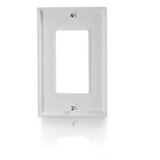 C2G 40345 Decorative One Cutout Single Gang Wall Plate, White