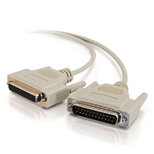 C2G 03029 DB25 Male to DB25 Female Serial RS232 Null Modem Cable, Beige (6 Feet, 1.82 Meters)