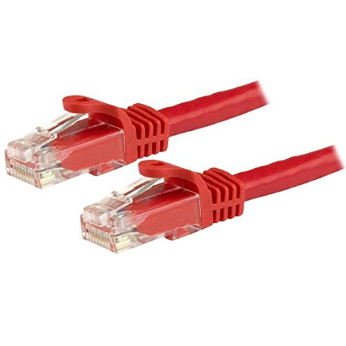 StarTech.com Cat6 Patch Cable - 1 ft - Red Ethernet Cable - Snagless RJ45 Cable - Ethernet Cord - Cat 6 Cable - 1ft (N6PATCH1RD)