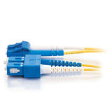 C2G 29920 OS2 Fiber Optic Cable - LC-SC 9/125 Duplex Multimode PVC Fiber Cable, Yellow (9.8 Feet, 3 Meters)