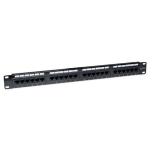 Techly I-PP 24-RU-C6 24 Port Cat6 Patch Panel, 1U, Black