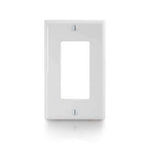 C2G 40345 Decorative One Cutout Single Gang Wall Plate, White