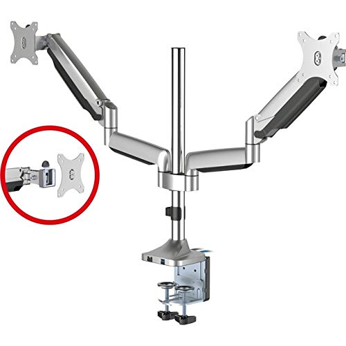 SIIG - CE-MT2X11-S1 - SIIG Desk Mount for Monitor - Gray - 2 Display(s) Supported32 Screen Support - 39.60 lb Load Capacity