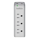 Belkin BZ103050-TVL 3-Outlet Mini Travel Swivel Charger Surge Protector with Dual USB Ports, 1-Amp/5-watt