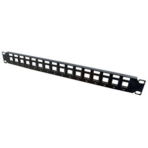 C2G 03858 16-Port Blank Keystone/Multimedia Patch Panel, Black