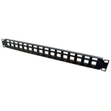 C2G 03858 16-Port Blank Keystone/Multimedia Patch Panel, Black