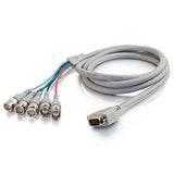 C2G 02561 Premium HD15 VGA Male to RGBHV (5-BNC) Male Video Cable, (6 Feet, 1.82 Meters)