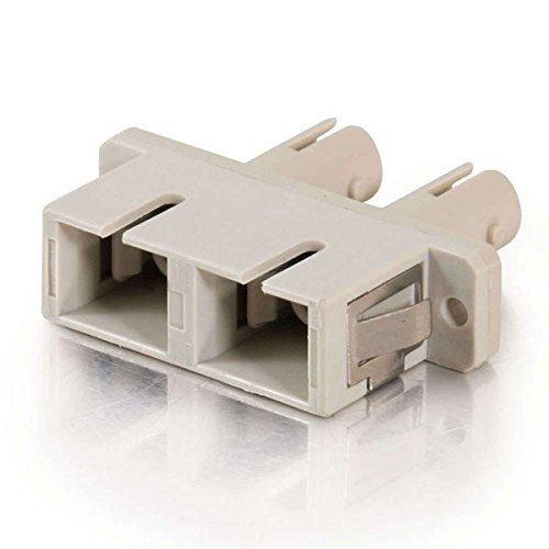 C2G 17646 SC Female to ST Female Duplex Fiber Optic Adapter, Beige