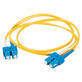 C2G 20455 OS2 Fiber Optic Cable - SC-SC 9/125 Duplex Single-Mode PVC Fiber Cable, Yellow (6.6 Feet, 2 Meters)