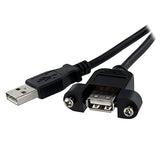 StarTech.com 2 ft Panel Mount USB Cable A to A F/M - Panel Mount USB Extension USB A-Female to A-Male Adapter Cable 2ft - USB-A (F) Port (USBPNLAFAM2)