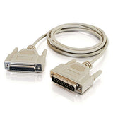 C2G 03030 DB25 Male to DB25 Female Serial RS232 Null Modem Cable, Beige (10 Feet, 3.04 Meters)