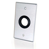 C2G 40488 1 Inch Grommet Cable Pass Through Single Gang Wall Plate, Aluminum