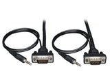 Tripp Lite P504 SVGA/VGA Compact Monitor + Audio Extension Cable with RGB Coax HD15 M/M, 3.5mm M/M