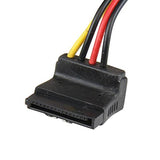 12IN 4PIN MOLEX to Dual Right Angle SATA Y Splitter Cable