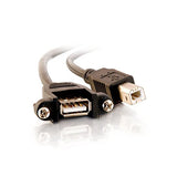 C2G / Cables to Go 28065 USB 2.0 A Female to B Male Panel Mount Cable (Black)