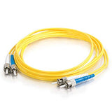 C2G 13701 OS2 Fiber Optic Cable - ST-ST 9/125 Duplex Single-Mode PVC Fiber Cable, Yellow (9.8 Feet, 3 Meters)