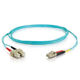 C2G / Cables to Go 36527 10Gb LC/SC LSZH Duplex 50/125 Multimode Fiber Patch Cable (3 Meters, Aqua)