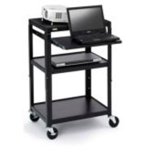 Bretford A2642NS Basics Adjustable Projector Cart, Black Powder