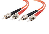 C2G 05575 ST-ST 62.5/125 OM1 Duplex Multimode PVC Fiber Optic Cable, Orange (6.6 Feet, 2 Meters)