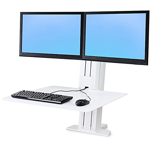 Ergotron 33-407-062 WorkFit-SR Dual Sit-Stand Workstation, White