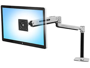 ERGOTRON LX Monitor Arm, Up to 42" Monitor, Polished Aluminum (45-360-026)